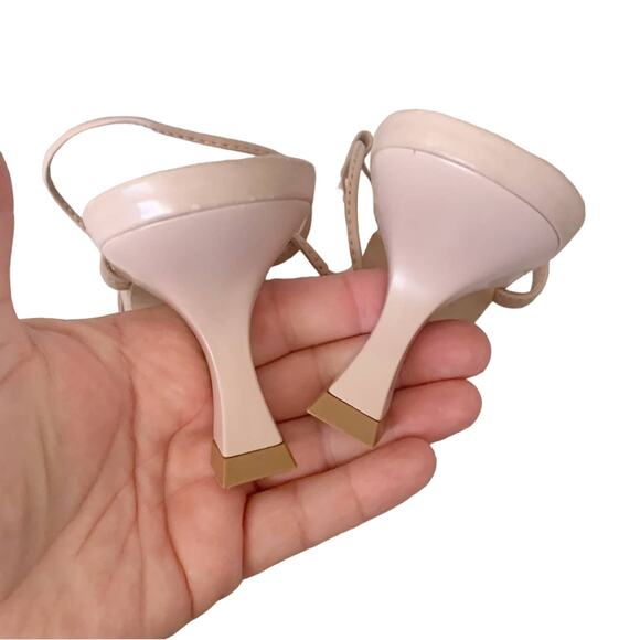 Anthropologie Caged Ankle Wrap Heels 6 Pink NEW - Picture 8 of 12